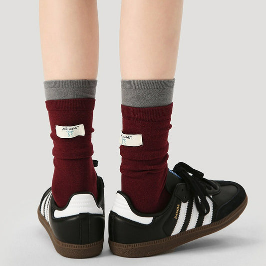 3 Pairs Solid Red Color Socks