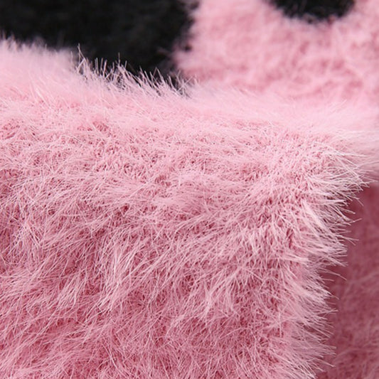 3 Pairs Coral Fleece Pink Colorful Socks