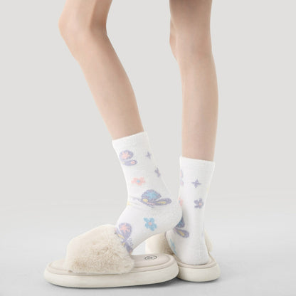 3 Pairs Cute Carton Colorful Cat Socks