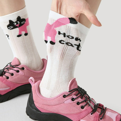 3 Pairs Cartoon Cat Dog Cute Socks