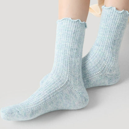 5 Pairs Winter Cotton Solid Color Wool Socks