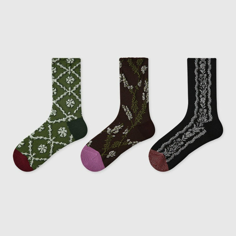 3 Pairs Vintage Spring Socks