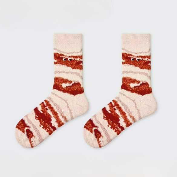 1  Pair Cute Cartoon Food Socks