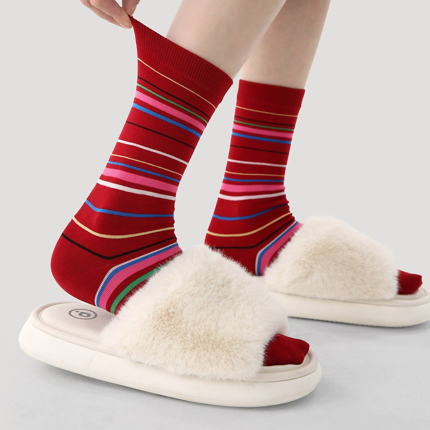 3 Pairs New Year Red The Horse Socks