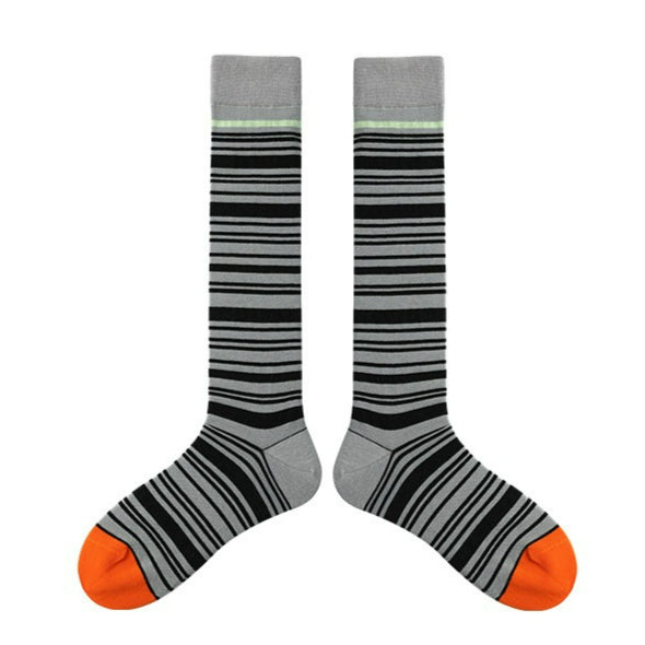 1 Pair Diamond Trend Long Tube Socks  Plaid Retro Cotton Socks