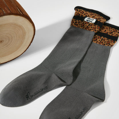 3 Pairs Mid High Leopard Socks