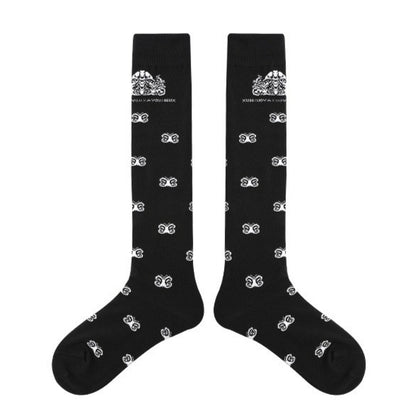 1 Pair Diamond Trend Long Tube Socks  Plaid Retro Cotton Socks