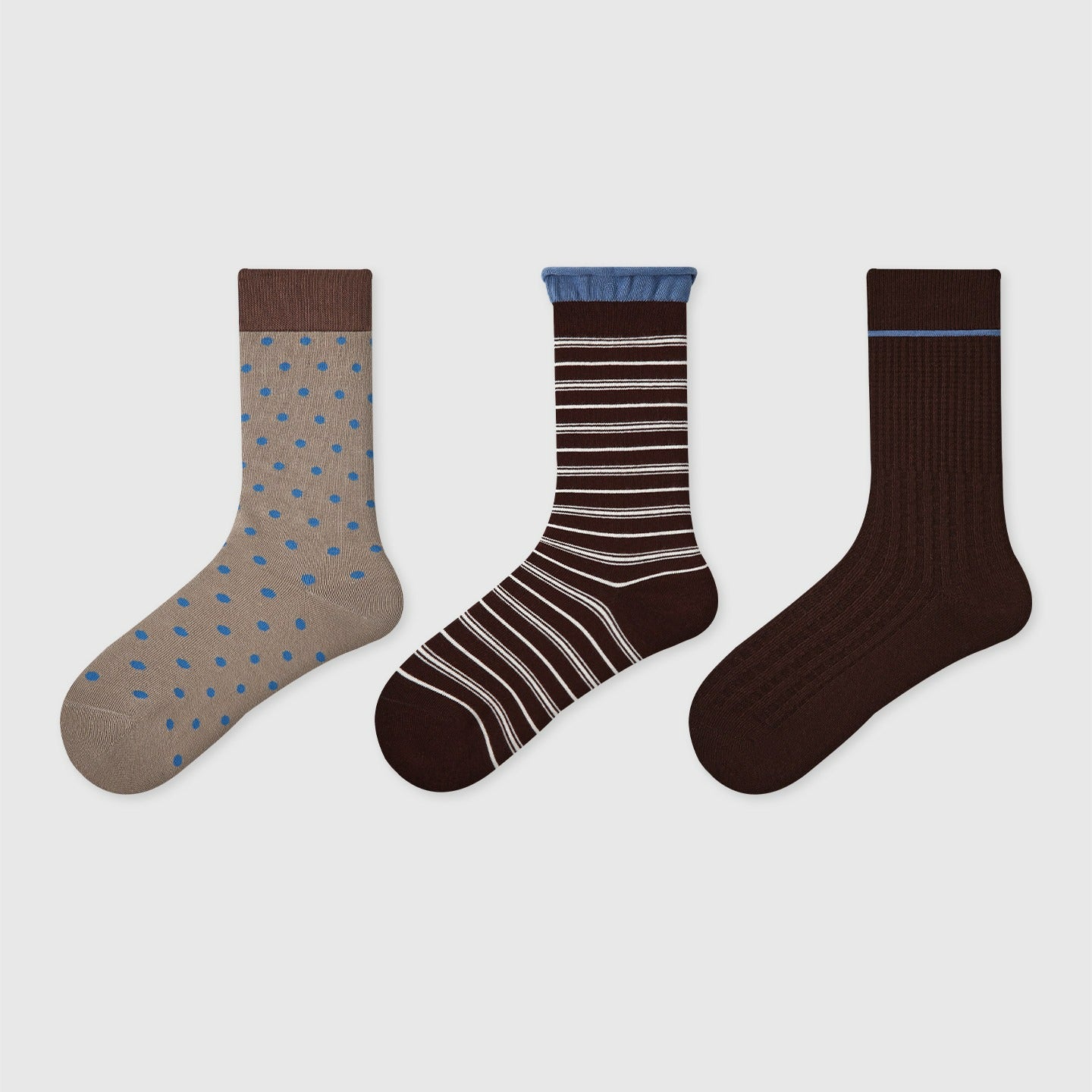 3 Pairs Vintage Polka Point Stripes Socks