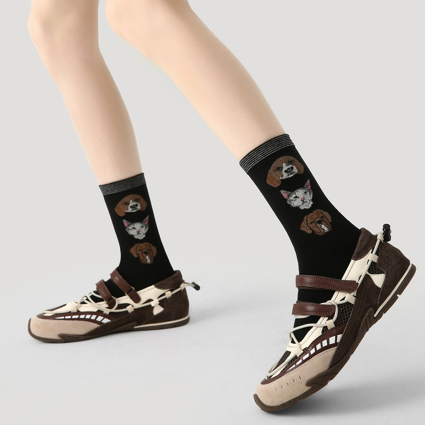 3 Pairs Cat Dog Cartoon Cute Socks