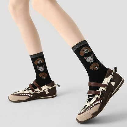 3 Pairs Cat Dog Cartoon Cute Socks