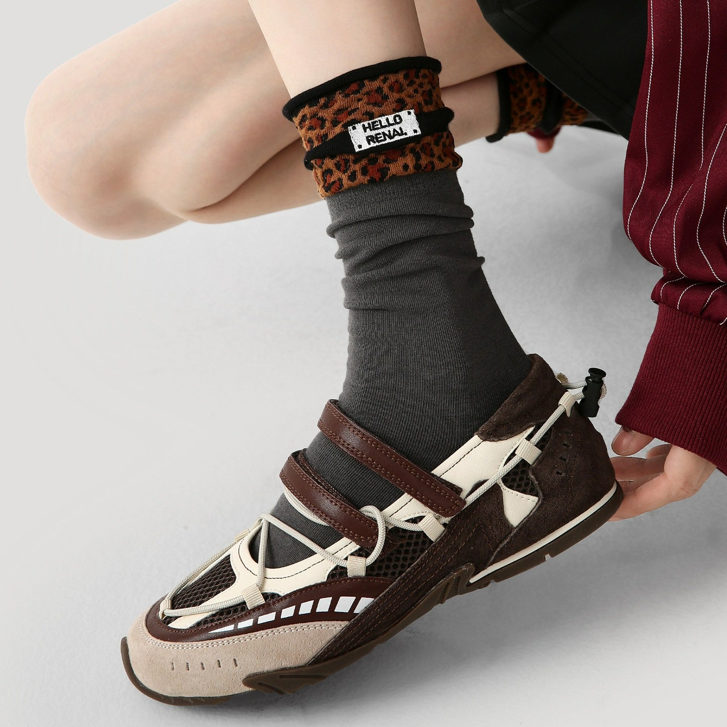 3 Pairs Mid High Leopard Socks