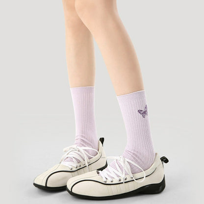 3 Pairs Butterfly Purple Socks