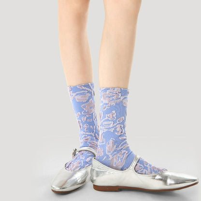 3 Pairs Flower Colorful Socks