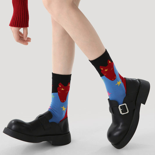 3 Pairs The Horse Cartoon Socks