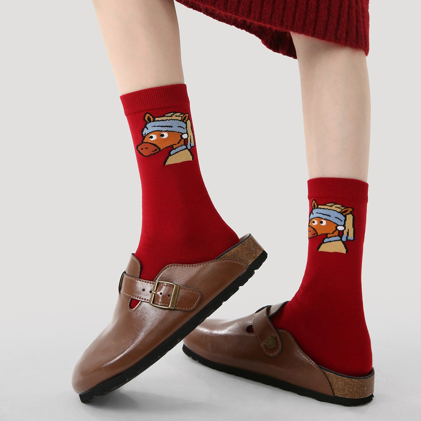 3 Pairs Red Horse Socks