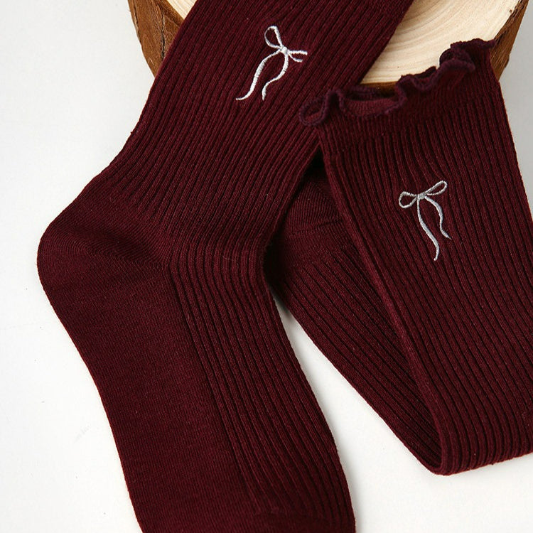 3 Pairs Solid Red Color Socks