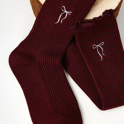 3 Pairs Solid Red Color Socks