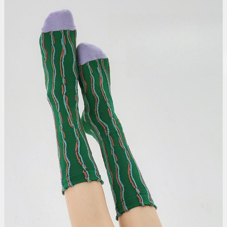 3 Pairs Vintage Brown Cotton Socks