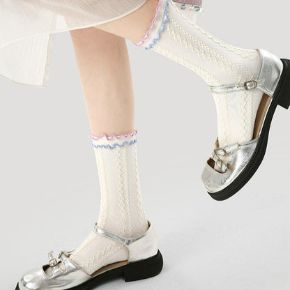 3 Pairs Flower Colorful Socks