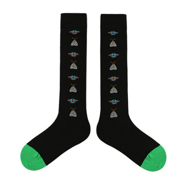 1 Pair Diamond Trend Long Tube Socks  Plaid Retro Cotton Socks