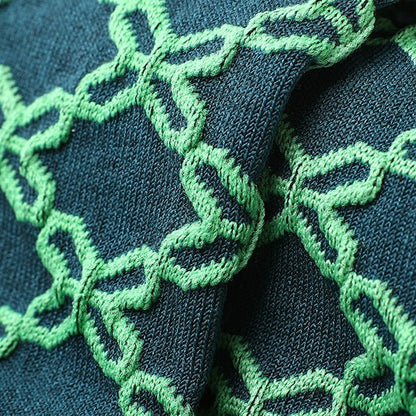 1 Pair Diamond Trend Long Tube Socks  Plaid Retro Cotton Socks