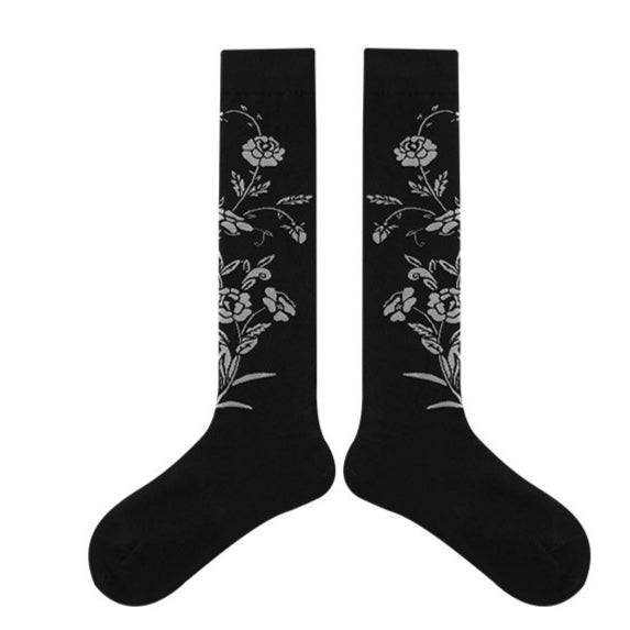 1 Pair Diamond Trend Long Tube Socks  Plaid Retro Cotton Socks