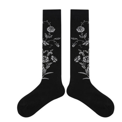 1 Pair Diamond Trend Long Tube Socks  Plaid Retro Cotton Socks