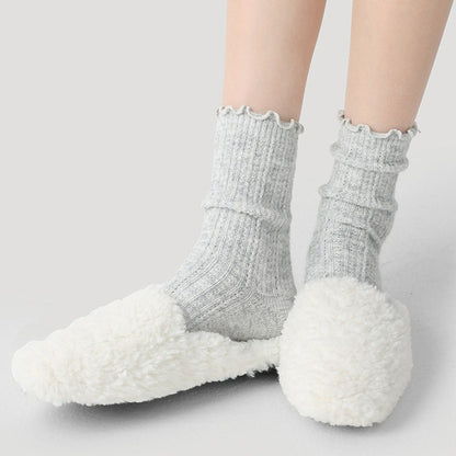 5 Pairs Winter Cotton Solid Color Wool Socks
