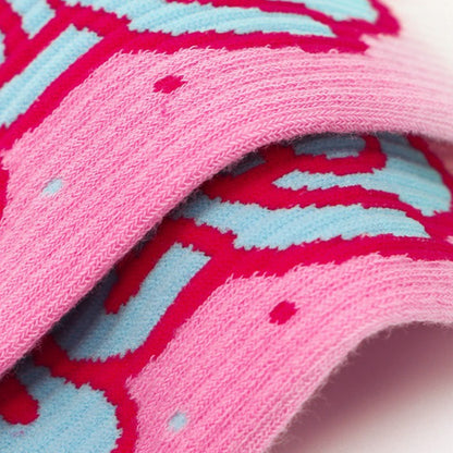 3 Pairs Pink Series Colorful Cotton Socks