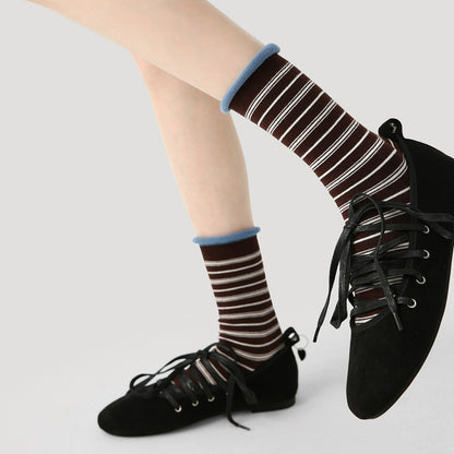 3 Pairs Vintage Polka Point Stripes Socks