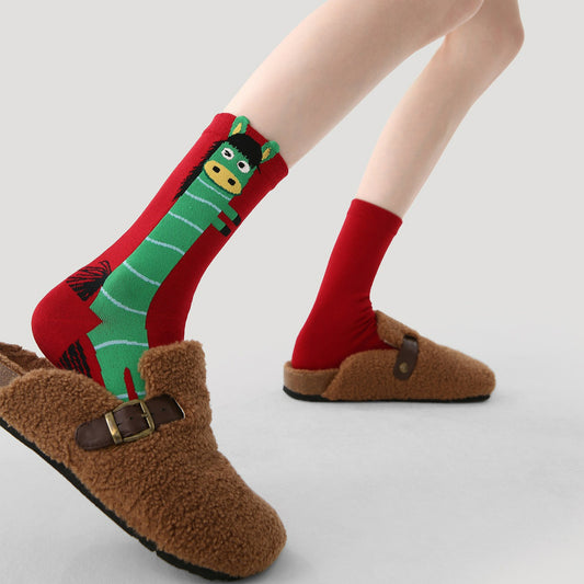 3 Pairs Cute The Horse Carton Socks