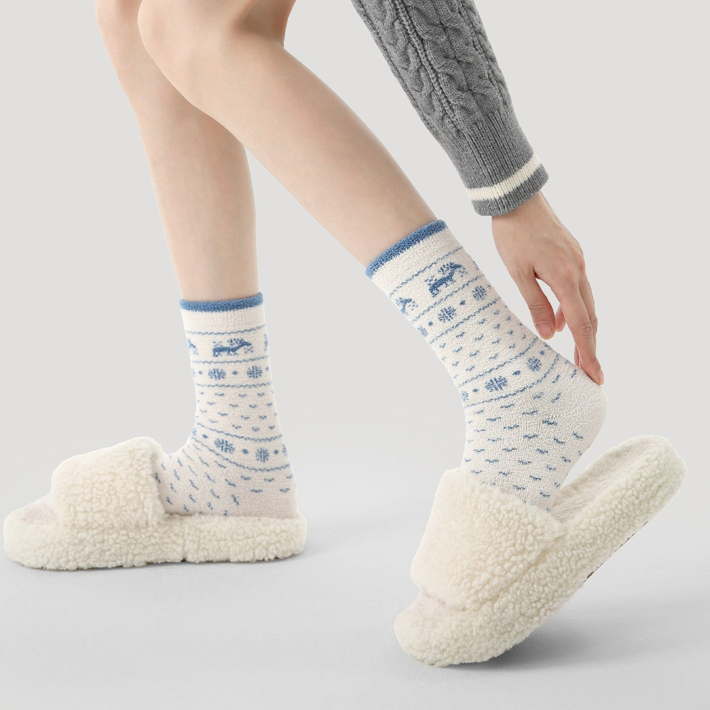 3 Pairs Coral Fleece Colorful Socks