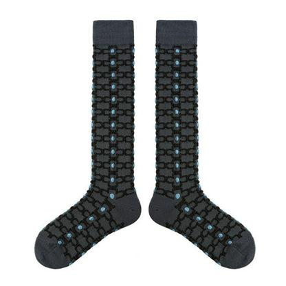 1 Pair Diamond Trend Long Tube Socks  Plaid Retro Cotton Socks