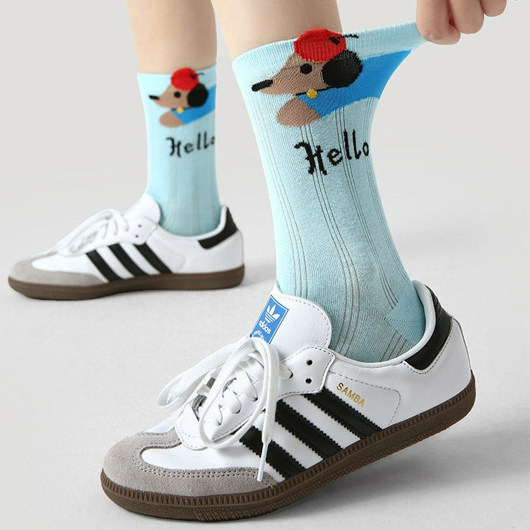 3 Pairs Cartoon Cat Dog Cute Socks