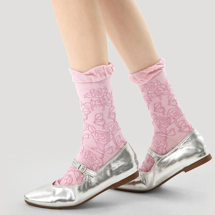 3 Pairs Flower Colorful Socks