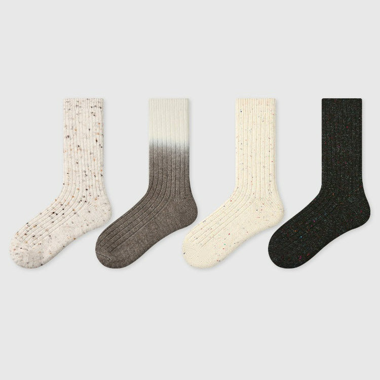 4 Pairs Autumn Winter Mid High Socks