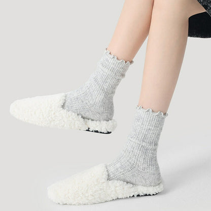 5 Pairs Winter Cotton Solid Color Wool Socks
