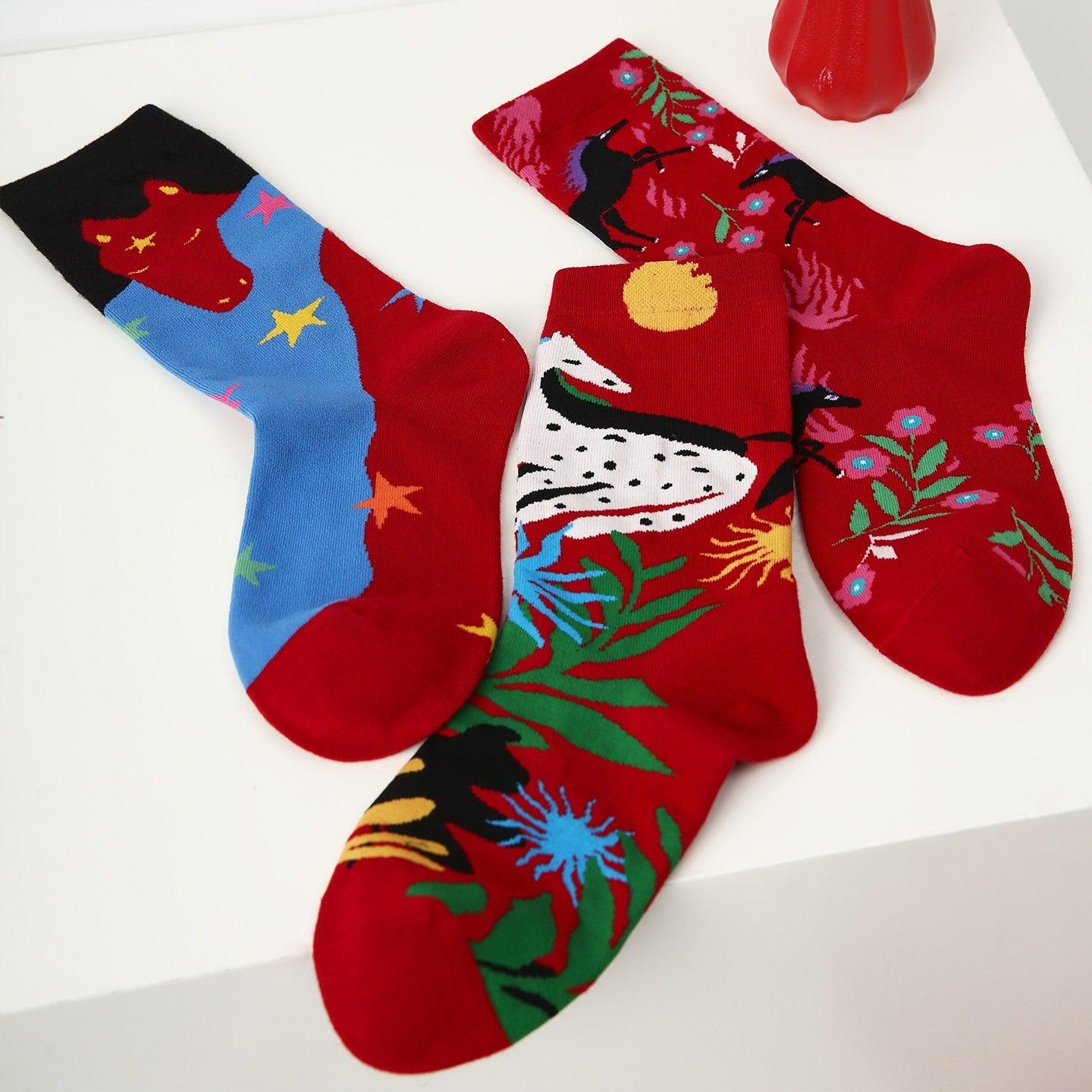 3 Pairs The Horse Cartoon Socks