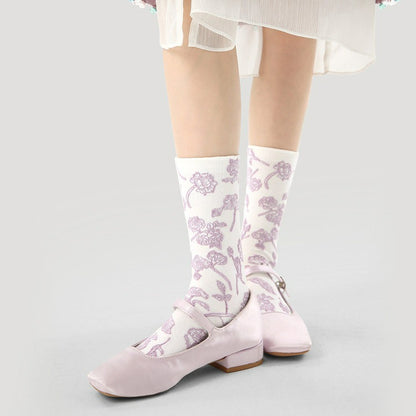 3 Pairs Butterfly Purple Socks