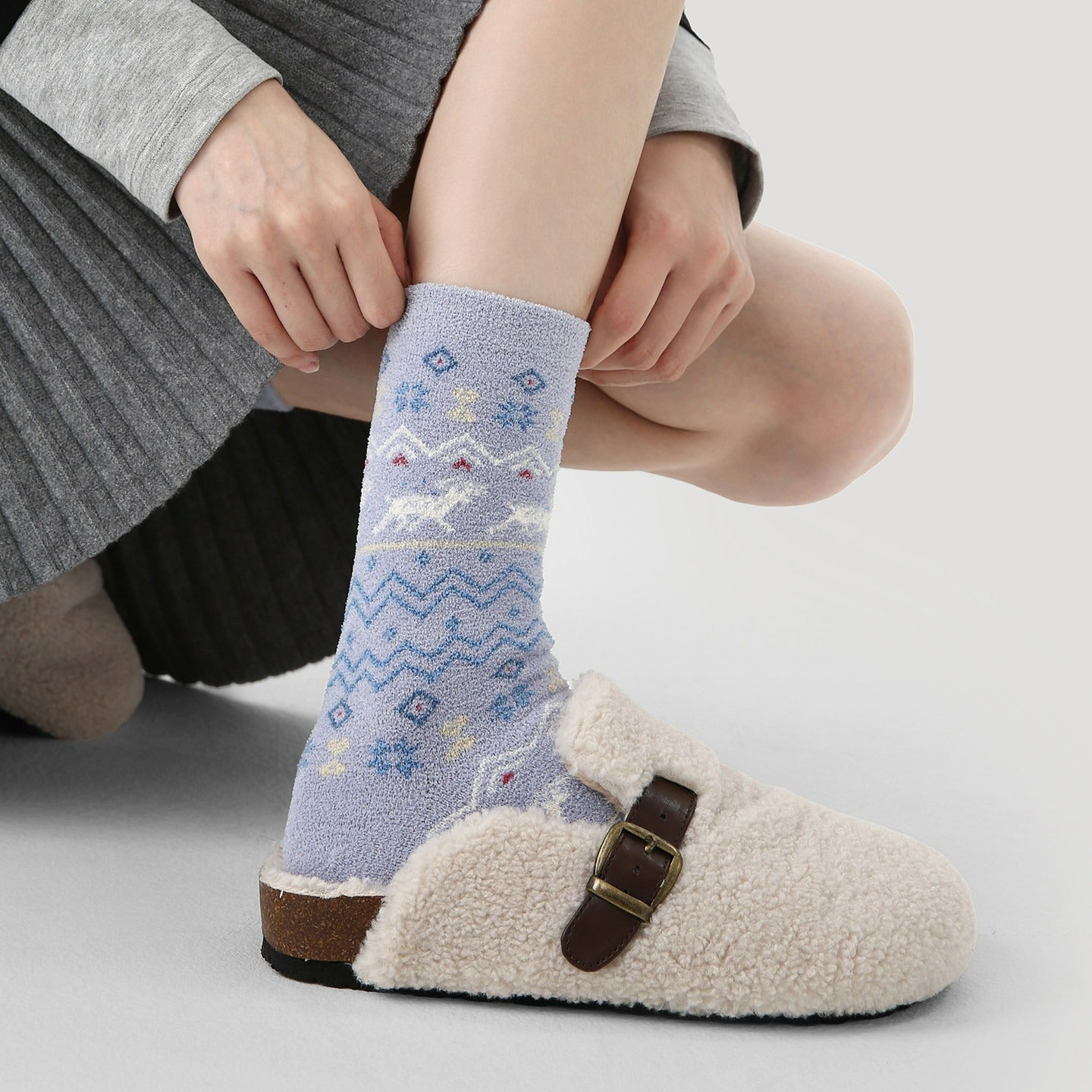 3 Pairs Coral Fleece Colorful Socks