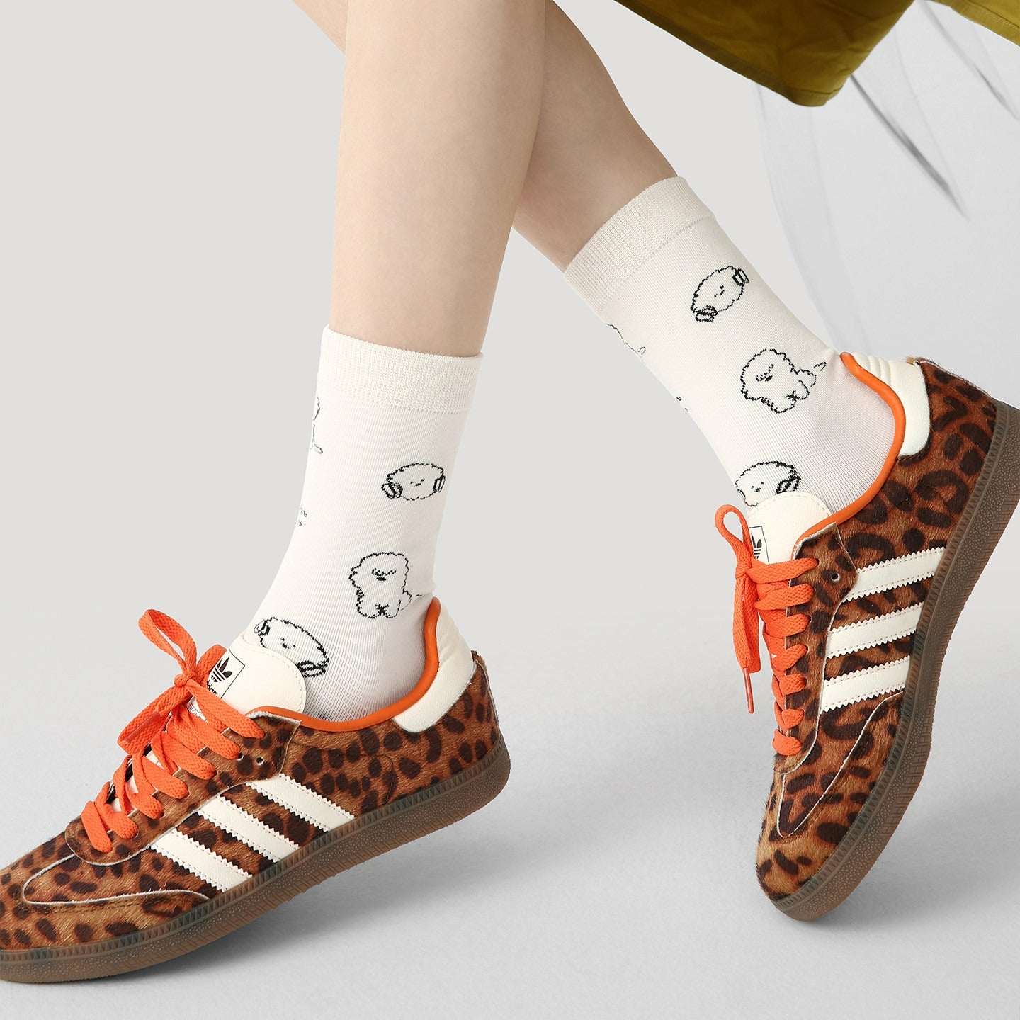 3 Pairs Illustration Style Cartoon Animation Stacking Socks