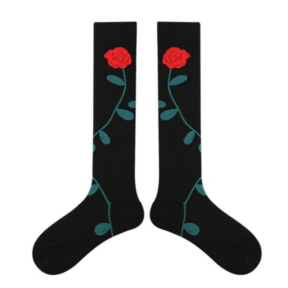 1 Pair Diamond Trend Long Tube Socks  Plaid Retro Cotton Socks