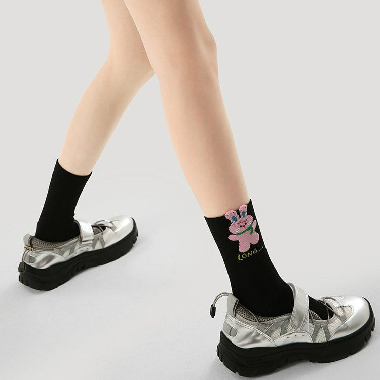 3 Pairs Original Cartoon Rabbit Candy Color Socks