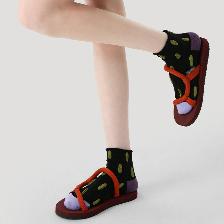 3 Pairs Print Vintage Short Socks