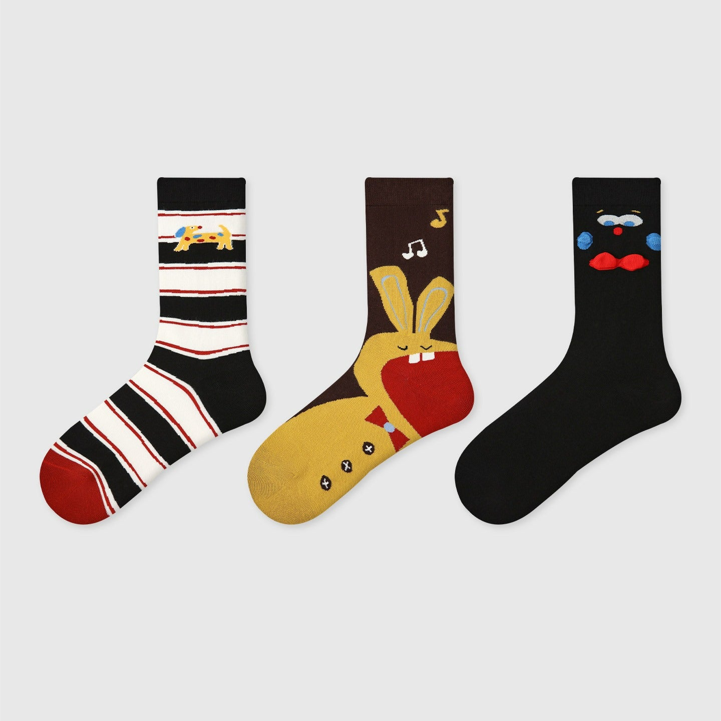 3 Pairs Funny Puppy Rabbit Cartoon Socks