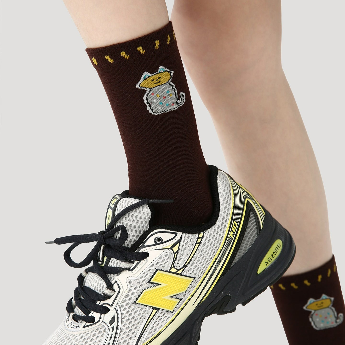 3 Pairs Cartoon Doodle Pattern Socks