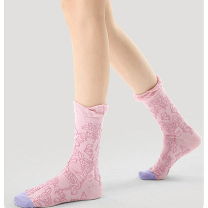 3 Pairs Flower Colorful Socks