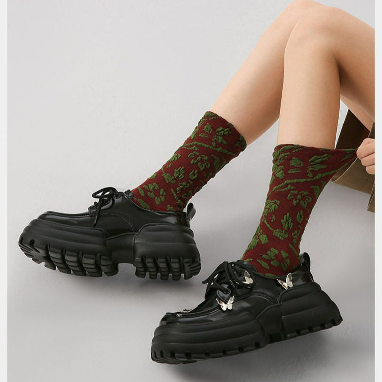 3 Pairs Vintage Brown Cotton Socks