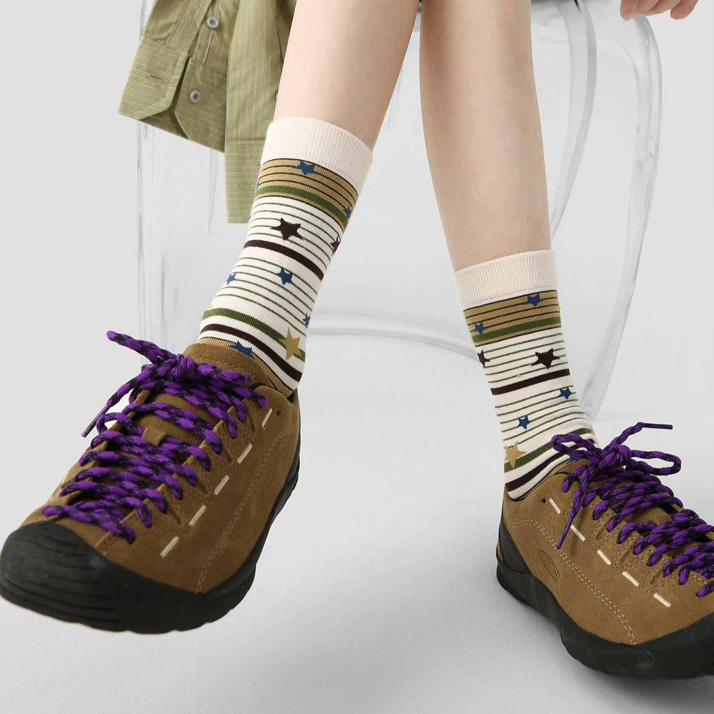 3 Pairs Illustration Style Cartoon Animation Stacking Socks