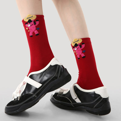 3 Pairs Horse Cartoon Socks